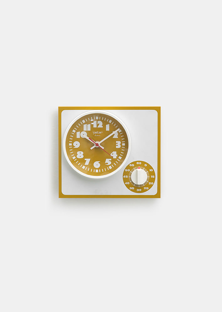 100330. Wall Clock Kitchen Timer mustard