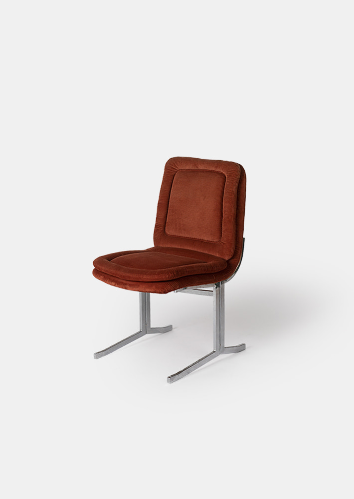 100348. chrome dining chair 70&#039;s Italy (4 ea)