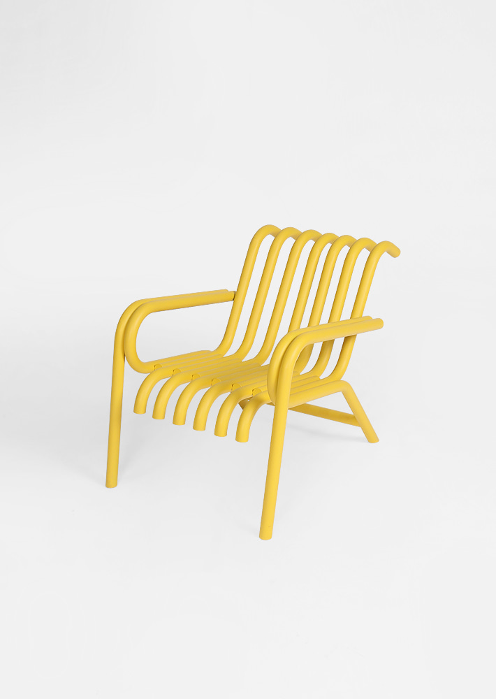 100012. Raft Lounge Chair - Yellow Matt